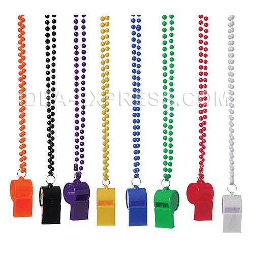 Bead Necklaces w/Whistles